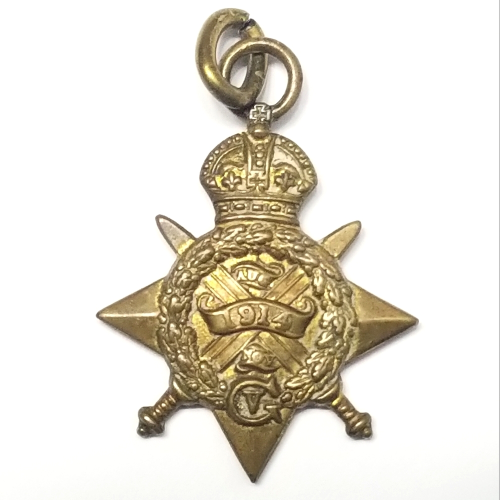 British star medal pendant medal 1914 gold tone